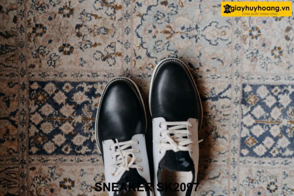 Giày da nam sneaker màu xanh navy đậm cao cấp SK2097 004