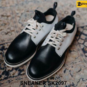 Giày da nam sneaker màu xanh navy đậm cao cấp SK2097 001