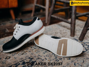 Giày da nam sneaker màu xanh navy đậm cao cấp SK2097 003