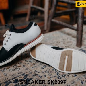 Giày da nam sneaker màu xanh navy đậm cao cấp SK2097 003