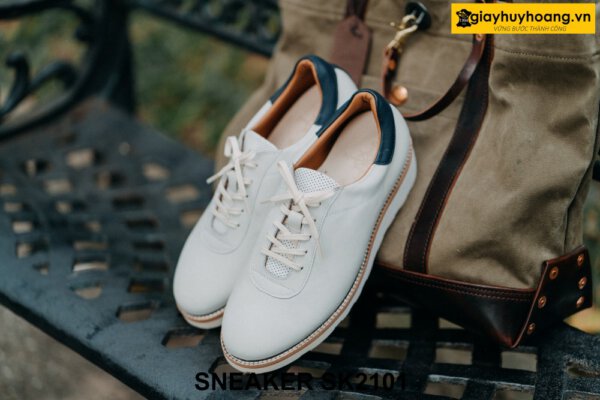 Giày da nam mũi tròn đế cao su bằng sneaker SK2101 001