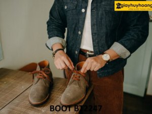 Giày da lộn nam phối quần jeans đẹp Chukka Boot BT2247 002