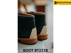 Giày da nam cổ thấp da đen bóng kính Chukka Boot BT2228 002