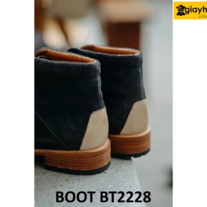 Giày da nam cổ thấp da đen bóng kính Chukka Boot BT2228 002