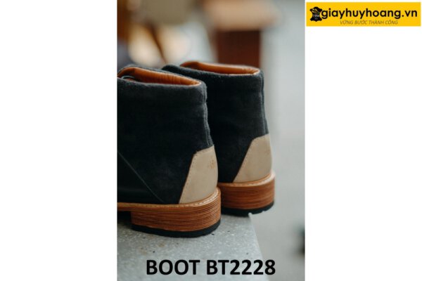 Giày da nam cổ thấp da đen bóng kính Chukka Boot BT2228 002