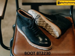 Giày da boot nam cổ cao đế cao su sneaker BT2230 001