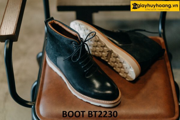 Giày da boot nam cổ cao đế cao su sneaker BT2230 001