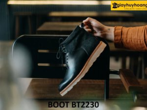 Giày da boot nam cổ cao đế cao su sneaker BT2230 002