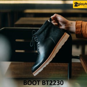 Giày da boot nam cổ cao đế cao su sneaker BT2230 002