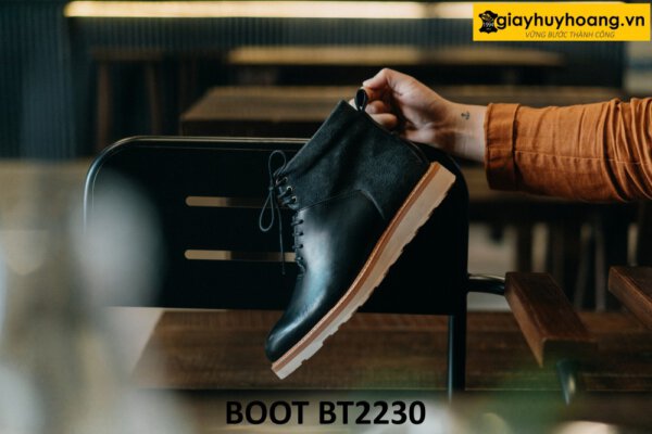 Giày da boot nam cổ cao đế cao su sneaker BT2230 002