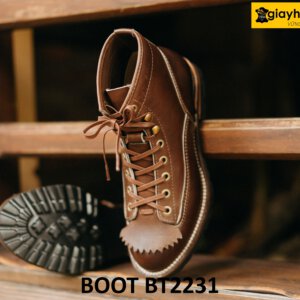 Giày da boot nam cổ cao buộc dây cá tính BT2231 004