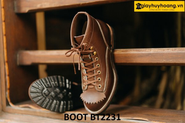 Giày da boot nam cổ cao buộc dây cá tính BT2231 004