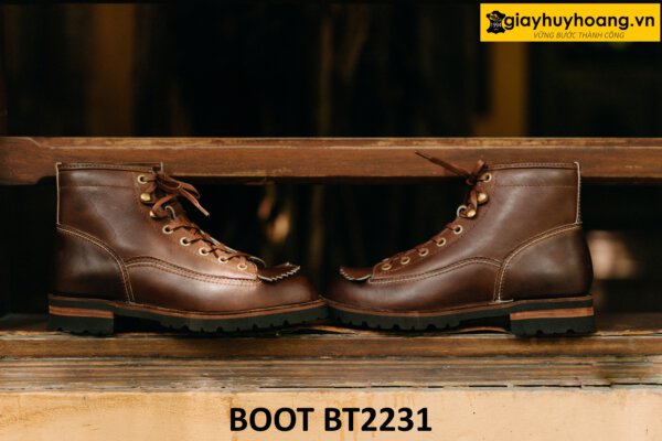 Giày da boot nam cổ cao buộc dây cá tính BT2231 002