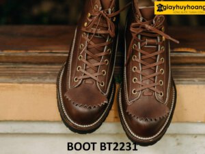 Giày da boot nam cổ cao buộc dây cá tính BT2231 001