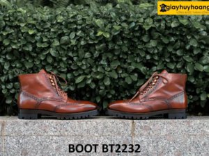 Giày boot nam đục lỗ họa tiết cánh chim BT2232 001