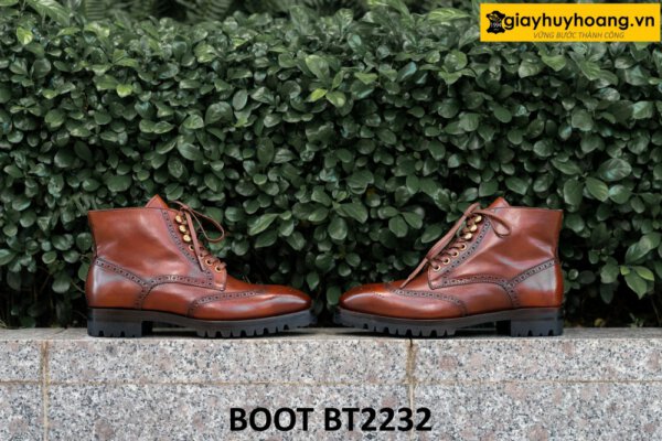 Giày boot nam đục lỗ họa tiết cánh chim BT2232 001