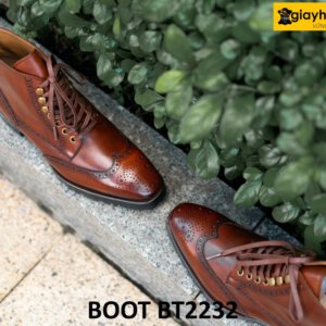 Giày boot nam đục lỗ họa tiết cánh chim BT2232 004