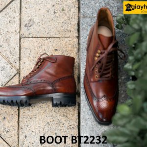 Giày boot nam đục lỗ họa tiết cánh chim BT2232 003