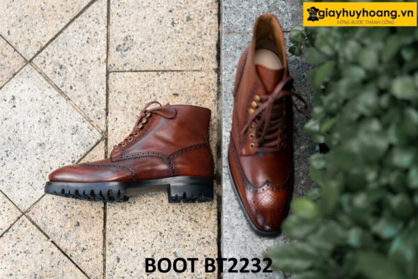 Giày boot nam đục lỗ họa tiết cánh chim BT2232 003