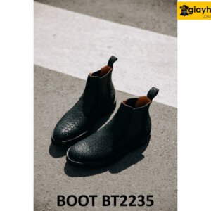 Giày da lộn cổ cao nam dập vân Chelsea Boot BT2235 004