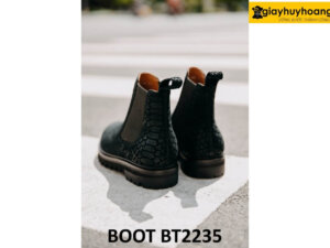 Giày da lộn cổ cao nam dập vân Chelsea Boot BT2235 002