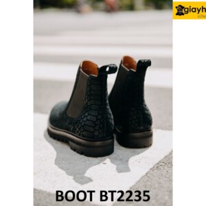 Giày da lộn cổ cao nam dập vân Chelsea Boot BT2235 002
