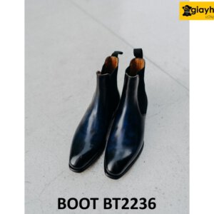 Giày boot nam cổ cao thủ công xanh navy Boot BT2236 001