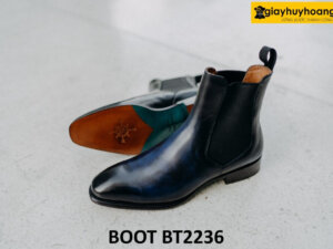 Giày boot nam cổ cao thủ công xanh navy Boot BT2236 004
