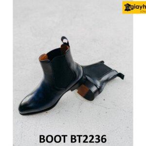 Giày boot nam cổ cao thủ công xanh navy Boot BT2236 003