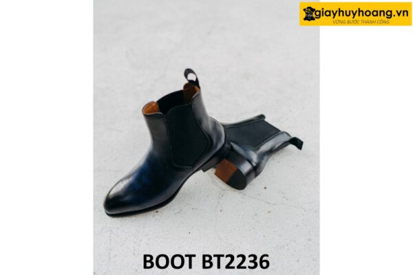 Giày boot nam cổ cao thủ công xanh navy Boot BT2236 003