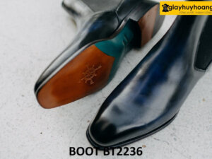 Giày boot nam cổ cao thủ công xanh navy Boot BT2236 002