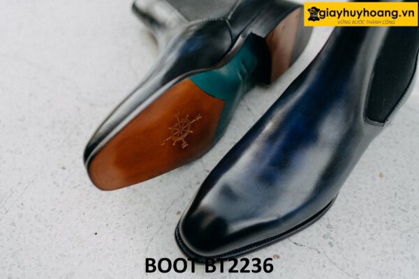 Giày boot nam cổ cao thủ công xanh navy Boot BT2236 002