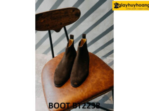 Giày da boot nam chelsea da lộn màu nâu BT2238 001