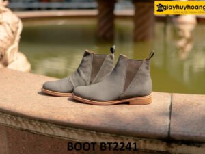 Giày boot nam da lộn màu xám Chelsea Boot BT2241 001