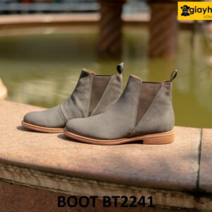Giày boot nam da lộn màu xám Chelsea Boot BT2241 001