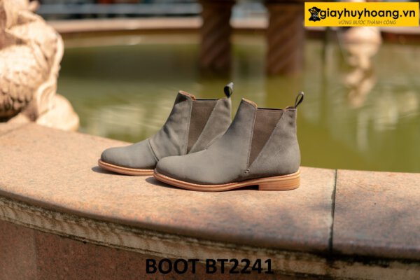 Giày boot nam da lộn màu xám Chelsea Boot BT2241 001