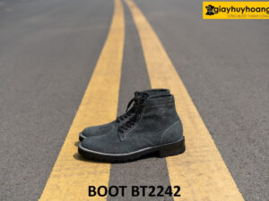 Giày boot nam da lộn buộc dây cao cấp BT2242 004