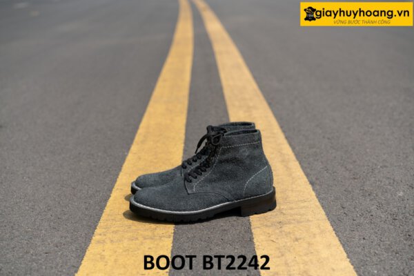 Giày boot nam da lộn buộc dây cao cấp BT2242 004