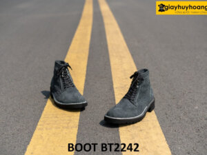 Giày boot nam da lộn buộc dây cao cấp BT2242 001