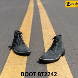 Giày boot nam da lộn buộc dây cao cấp BT2242 001