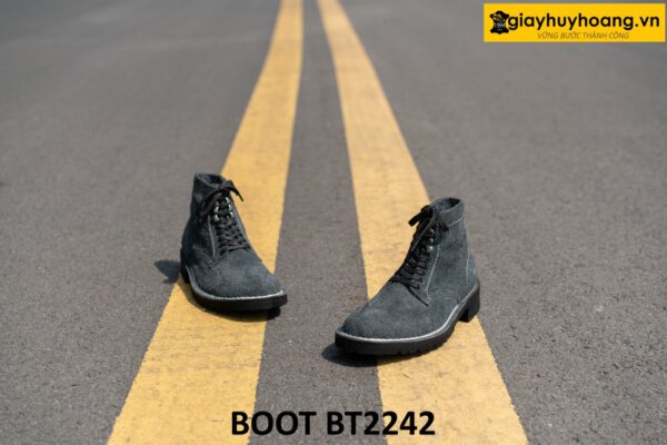 Giày boot nam da lộn buộc dây cao cấp BT2242 001