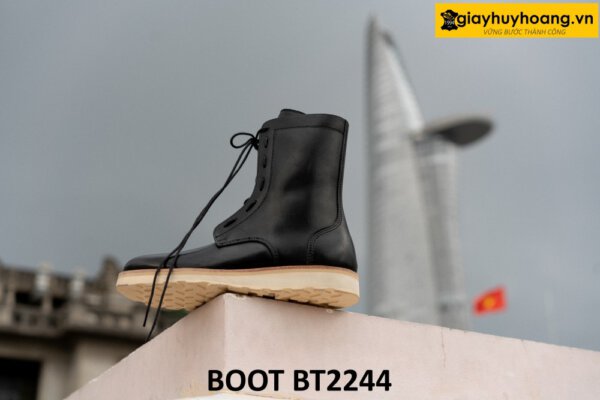 Giày da boot nam buộc dây có khóa kéo BT2244 004
