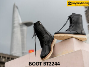 Giày da boot nam buộc dây có khóa kéo BT2244 001