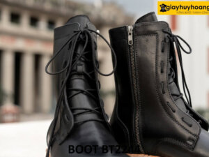 Giày da boot nam buộc dây có khóa kéo BT2244 003