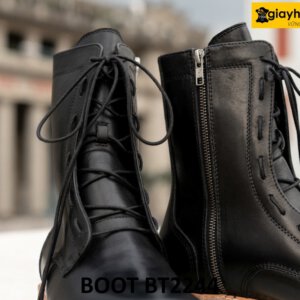 Giày da boot nam buộc dây có khóa kéo BT2244 003