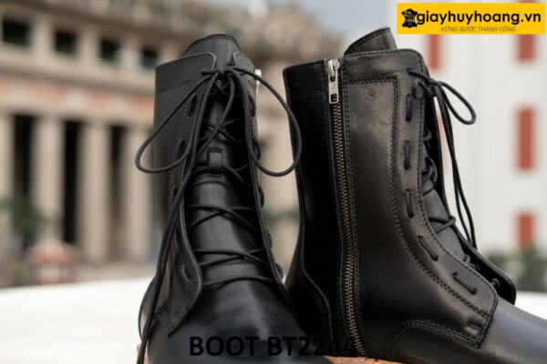 Giày da boot nam buộc dây có khóa kéo BT2244 003