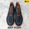 Giày da lộn boot nam buộc dây xanh navy BT2245 001