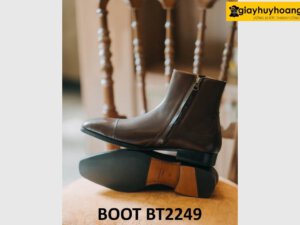 Giày da boot nam khóa kéo màu nâu BT2249 004