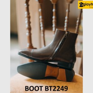Giày da boot nam khóa kéo màu nâu BT2249 004