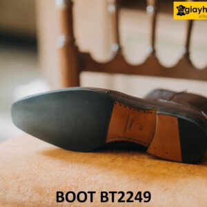 Giày da boot nam khóa kéo màu nâu BT2249 003